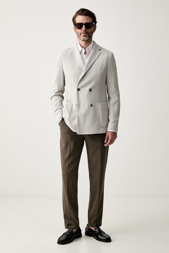 BOSS sacou pentru bărbați din bumbac C-Hanry-J-DB-263 50567551 gri AW26