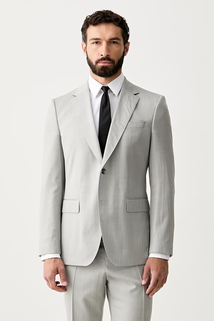 BOSS костюм от две части мъжки от вълна H-Huge-2Pcs-B1-263 50566923 сив AW26