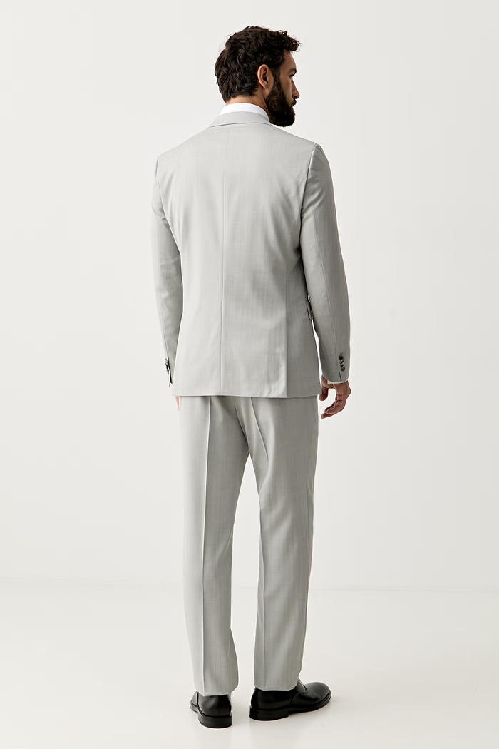 Дрехи BOSS костюм от две части мъжки от вълна H-Huge-2Pcs-B1-263 50566923 сив