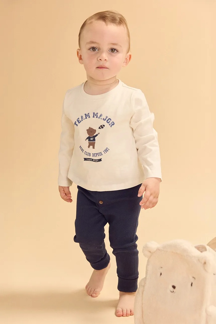 Sergent Major Legginsy dziecięce bawełniane z elastanem granatowy 26H1BG31LG
