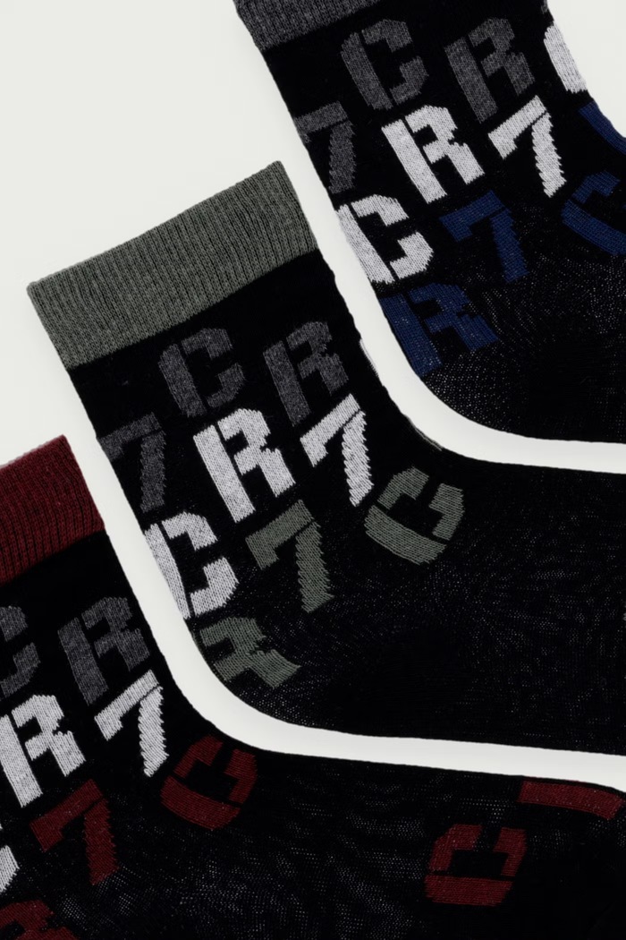 CR7 Cristiano Ronaldo Čarape za djecu 3-pack 8470.8010.546 crna AW26
