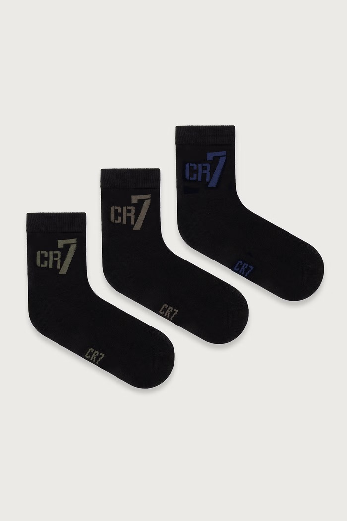 CR7 Cristiano Ronaldo Skarpety dziecięce 3-pack czarny 8470.8010.545
