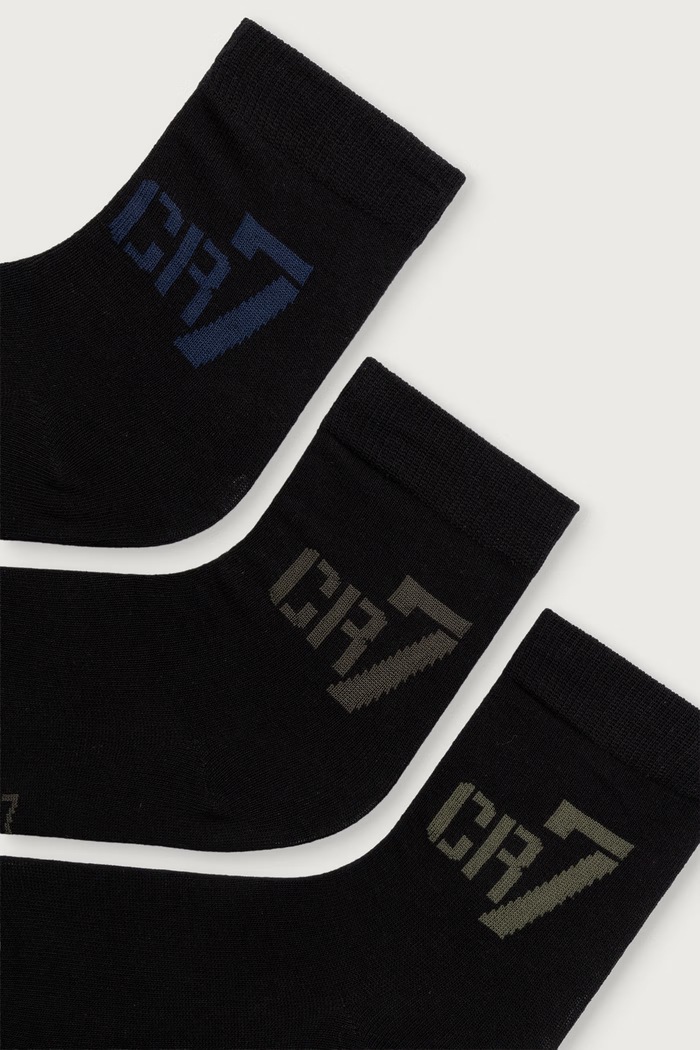 CR7 Cristiano Ronaldo Skarpety dziecięce 3-pack 8470.8010.545 czarny AW26