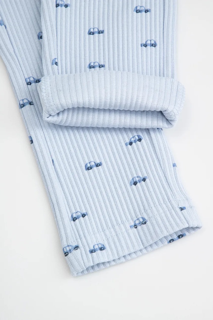 Legginsy dziecięce bawełniane z elastanem Coccodrillo ZC6122001MBN niebieski
