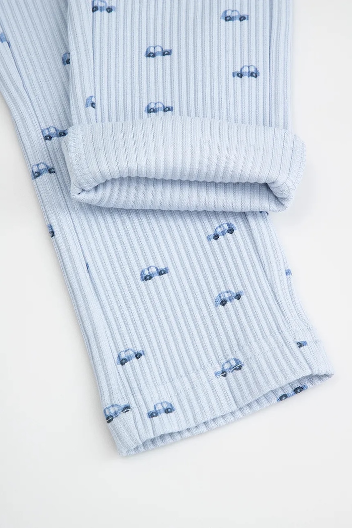 Legginsy dziecięce bawełniane z elastanem Coccodrillo ZC6122001MBN niebieski