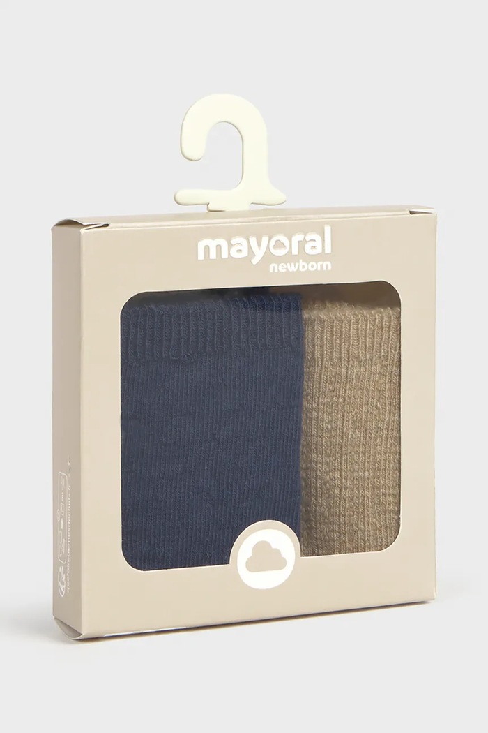 Αγορίστικα Mayoral Newborn κάλτσες βρεφικές 2-pack 9109.1L.Newborn.9BY2 σκούρο μπλε