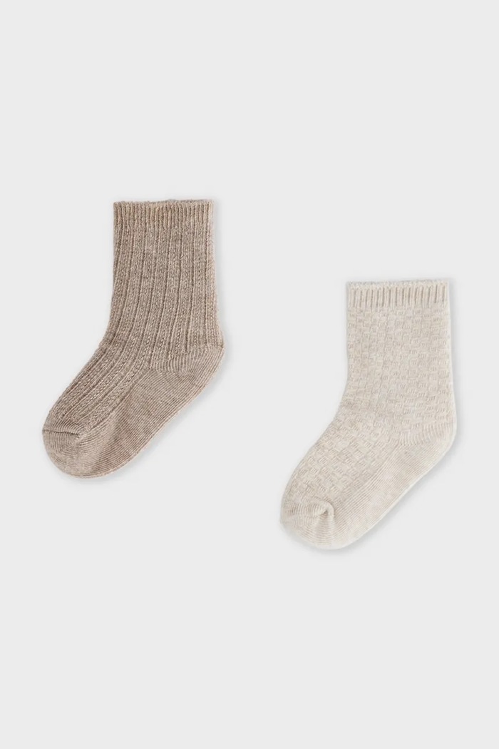Mayoral Newborn Κάλτσες βρεφικές 2-pack μπεζ 9109.1L.Newborn.9BY2