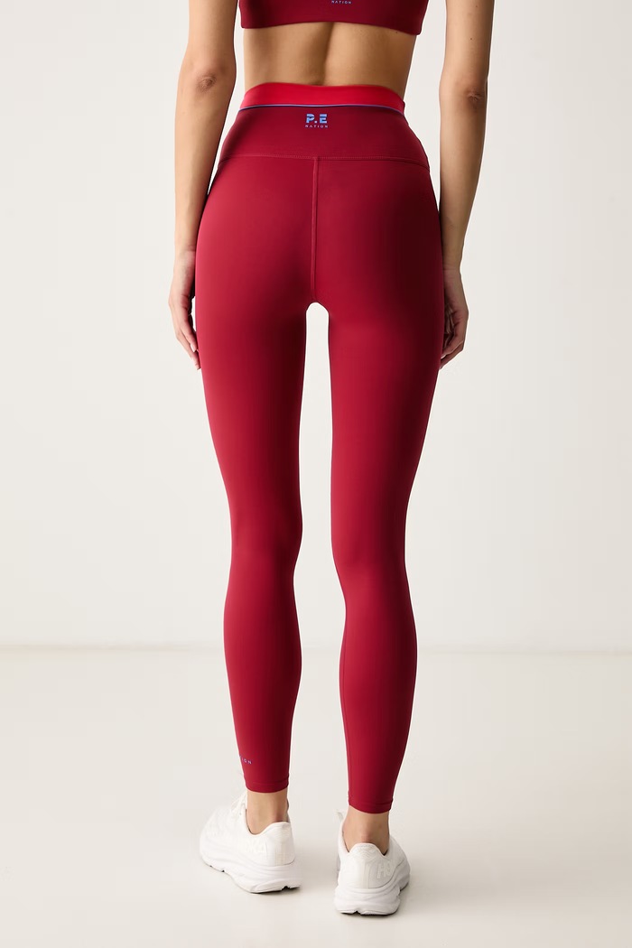 Odzież P.E Nation Legginsy sportowe damskie Reflect 261G080 czerwony