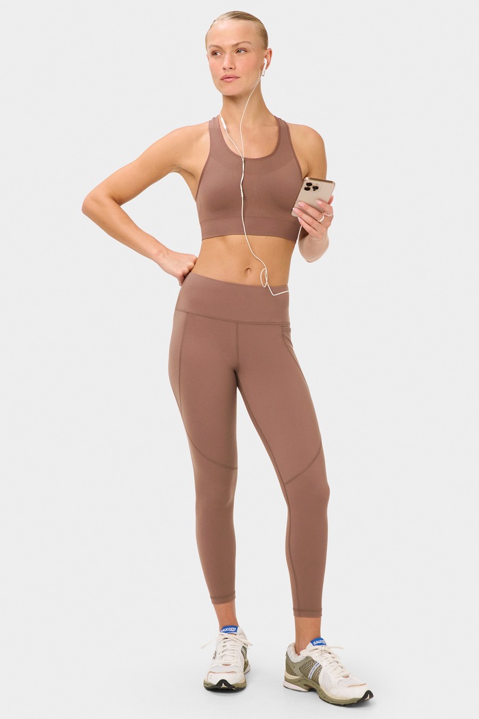 Odzież Sweaty Betty Legginsy sportowe damskie Power Workout SB5400 brązowy