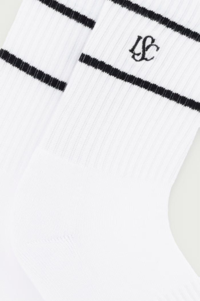 Le Privé Skarpety damskie z bawełną LSC SOCKS BLANC LP00856 biały AW26