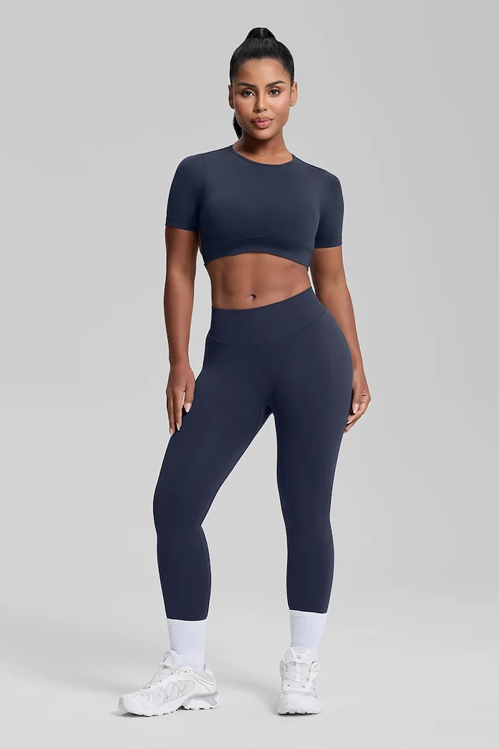 BetterMe Legginsy do jogi damskie Ultrasculpt granatowy LEG00040