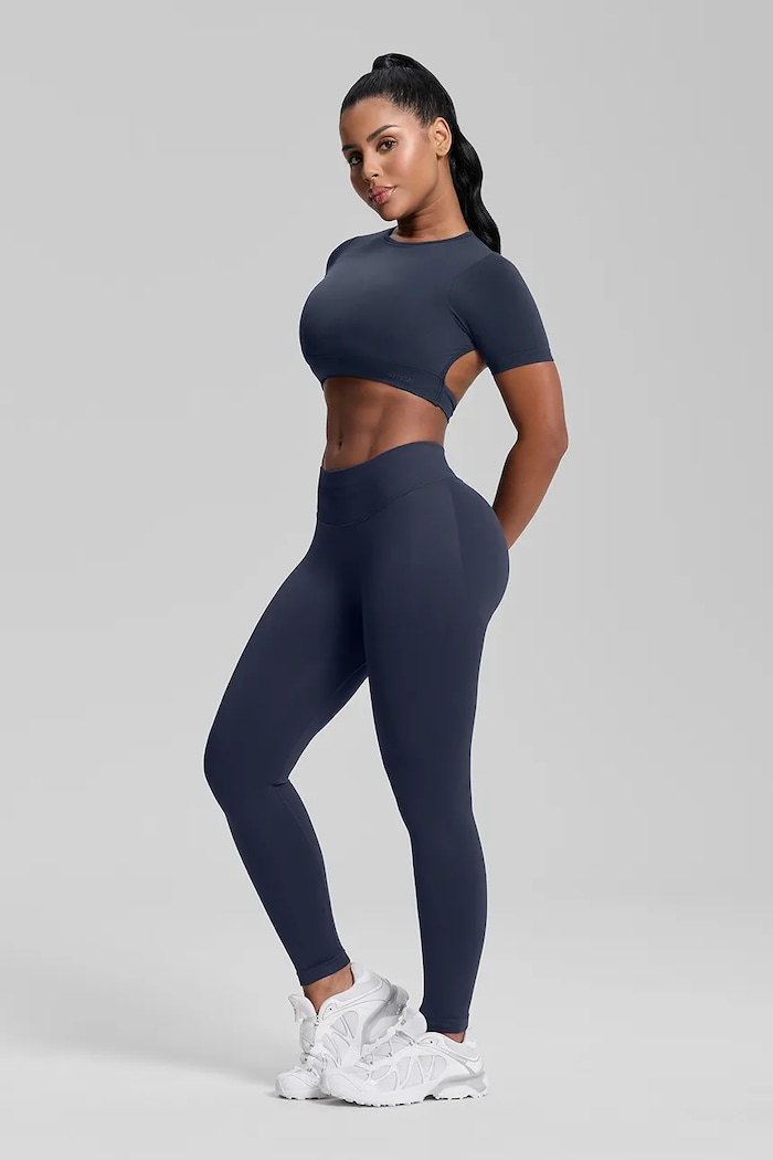 BetterMe Legginsy do jogi damskie Ultrasculpt LEG00040 granatowy AW26