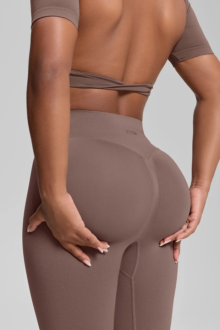 Tajice za jogu za žene Ultrasculpt BetterMe smeđa LEG00040