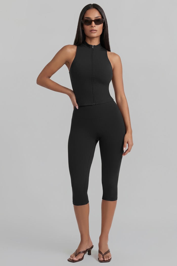 BetterMe Legginsy do jogi damskie High-Waisted Sculpt Capri czarny LEG00044