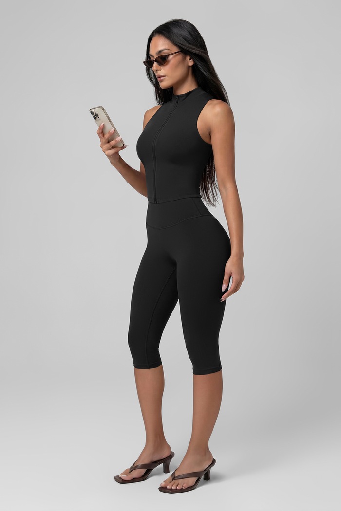 Odzież BetterMe Legginsy do jogi damskie High-Waisted Sculpt Capri LEG00044 czarny