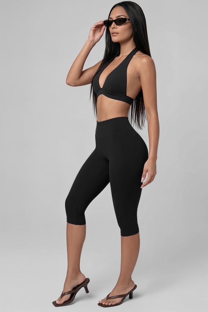 Legginsy do jogi damskie High-Waisted Sculpt Capri BetterMe LEG00044 czarny