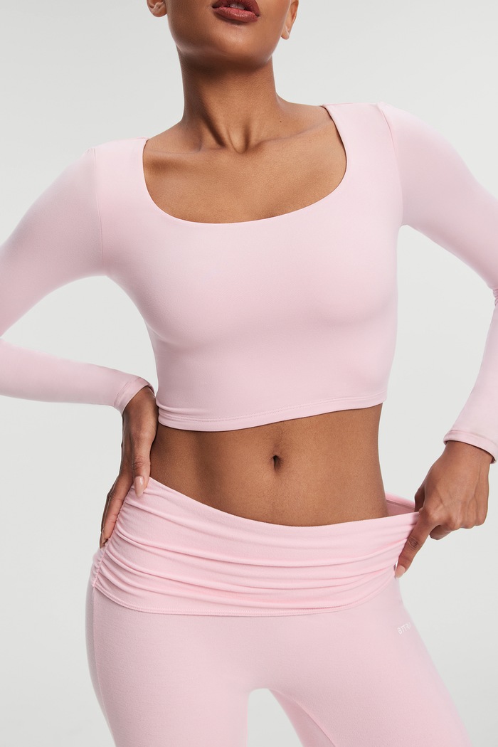 Legginsy do jogi damskie z wiskozą Soft Seamless BetterMe różowy PNT00005