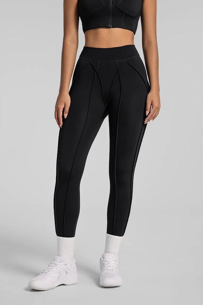 BetterMe Legginsy sportowe damskie Contour Stitch czarny LEG00034