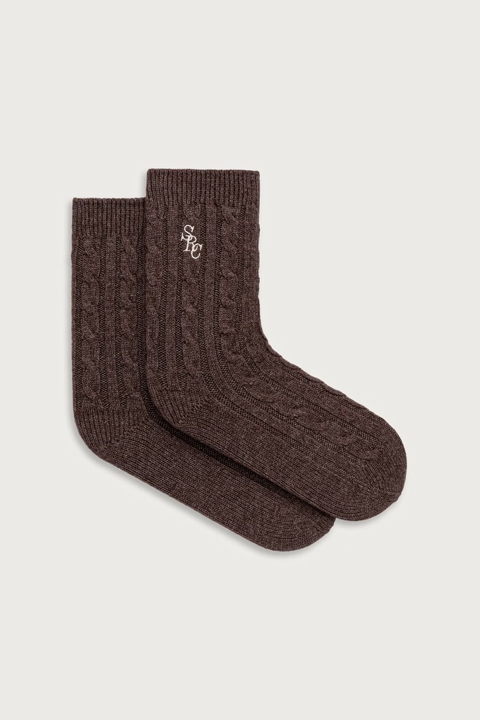 Sporty & Rich SRC skarpety damskie brązowy AC10883302BR03