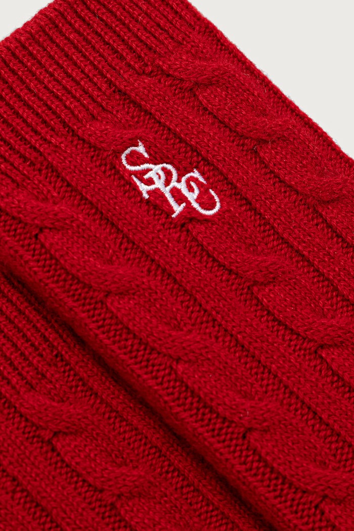 Sporty & Rich SRC skarpety wełniane damskie AC10885302RE15 czerwony AW26