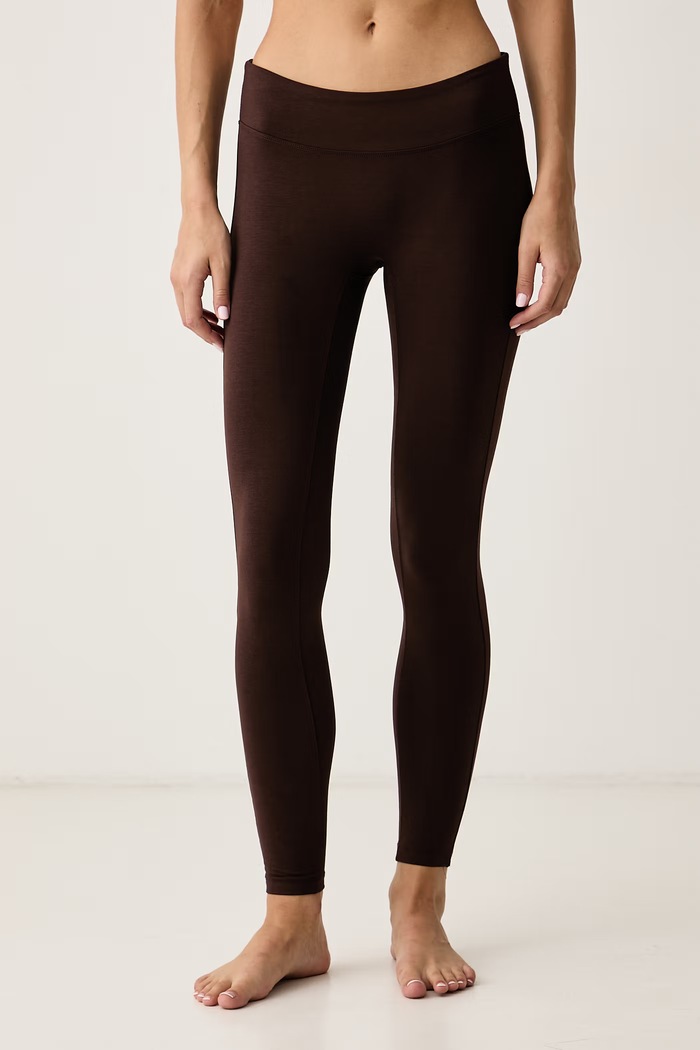 Casall Legginsy do jogi damskie z bawełną Sublime brązowy 26253