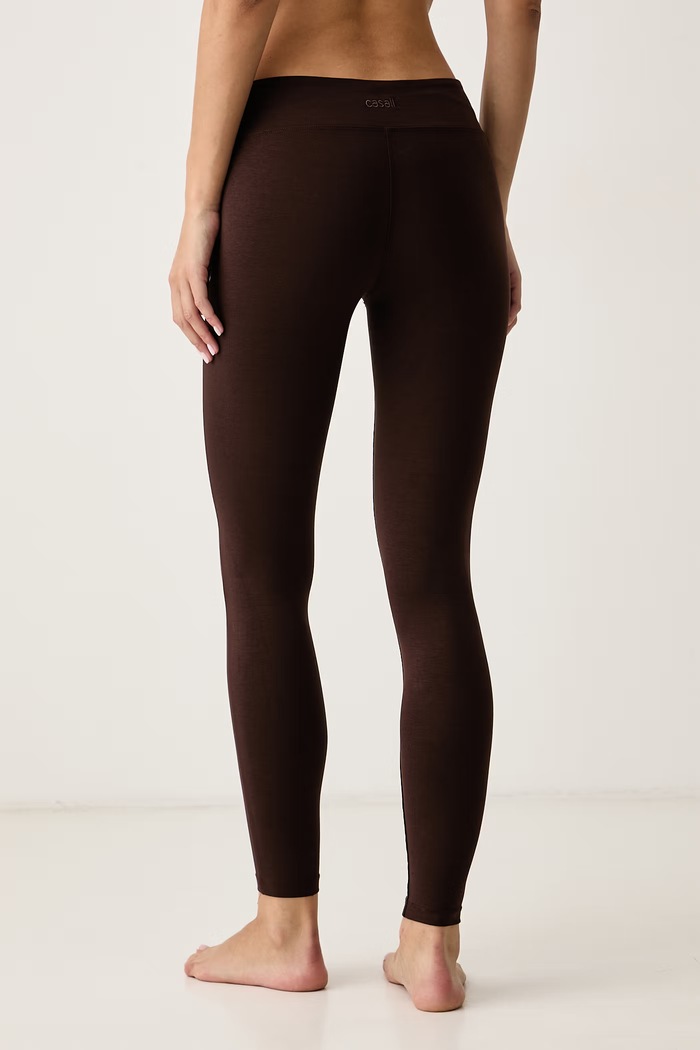 Odzież Casall Legginsy do jogi damskie z bawełną Sublime 26253 brązowy