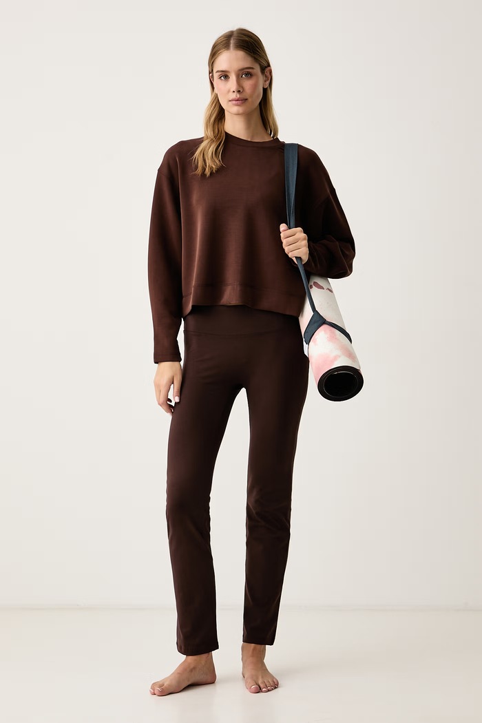 Casall Legginsy do jogi damskie z bawełną Sublime 26252 brązowy AW26