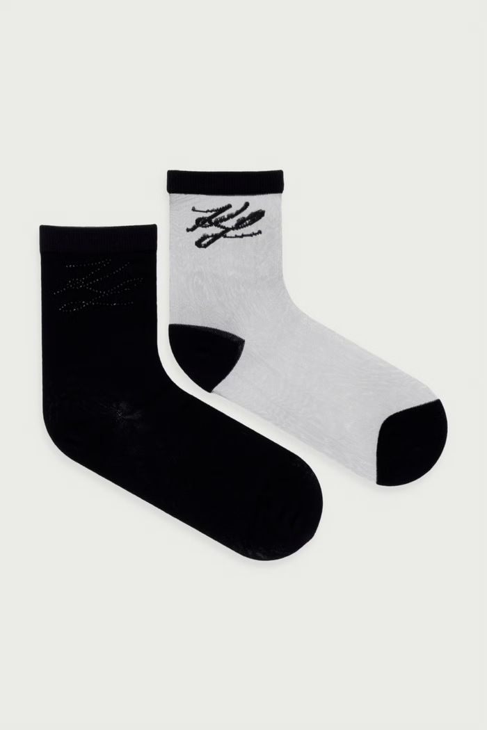 Karl Lagerfeld Čarape za žene 2-pack crna B4W47023