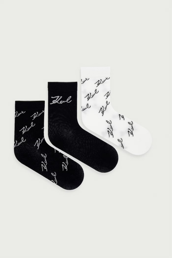 Karl Lagerfeld Čarape za žene 3-pack crna B4W47025