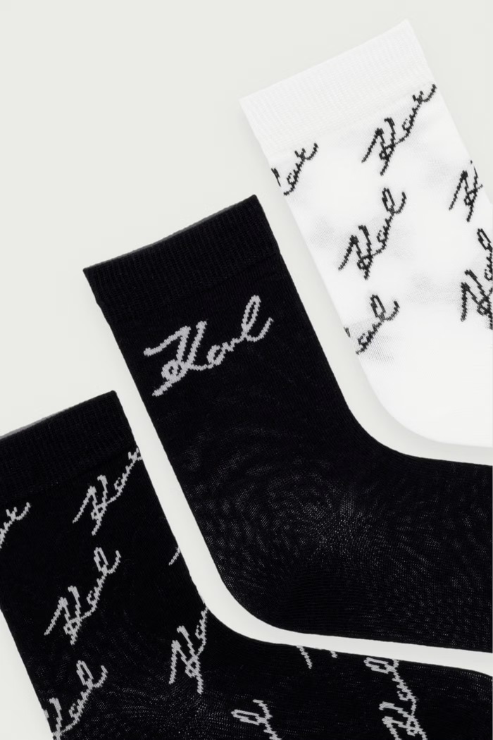 Karl Lagerfeld Čarape za žene 3-pack B4W47025 crna AW26