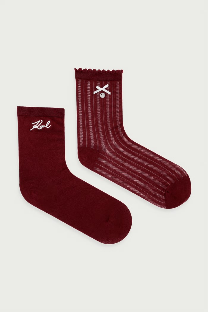 Karl Lagerfeld Čarape za žene bordo B4W47035