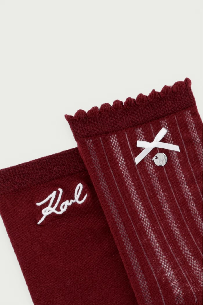 Karl Lagerfeld Čarape za žene B4W47035 bordo AW26