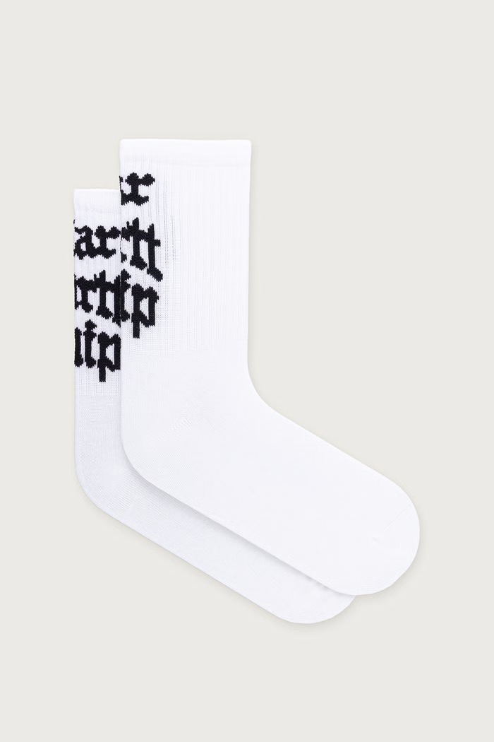 Carhartt WIP Blackletter Socks skarpety bawełniane damskie biały I037329