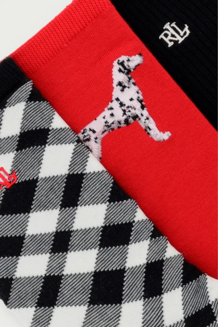 Lauren Ralph Lauren Skarpety męskie 3-pack 454P24690 czarny AW26