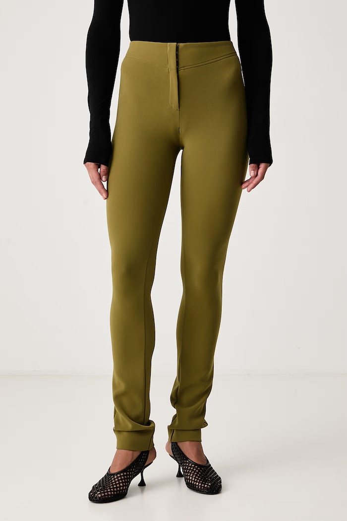 Patrizia Pepe Spodnie slim fit damskie zielony 2P0041.C0271