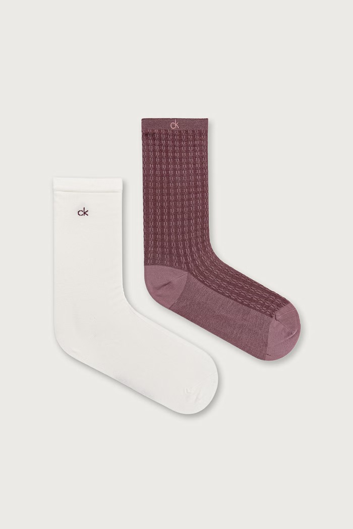 Calvin Klein skarpety damskie 2-pack beżowy 701241458
