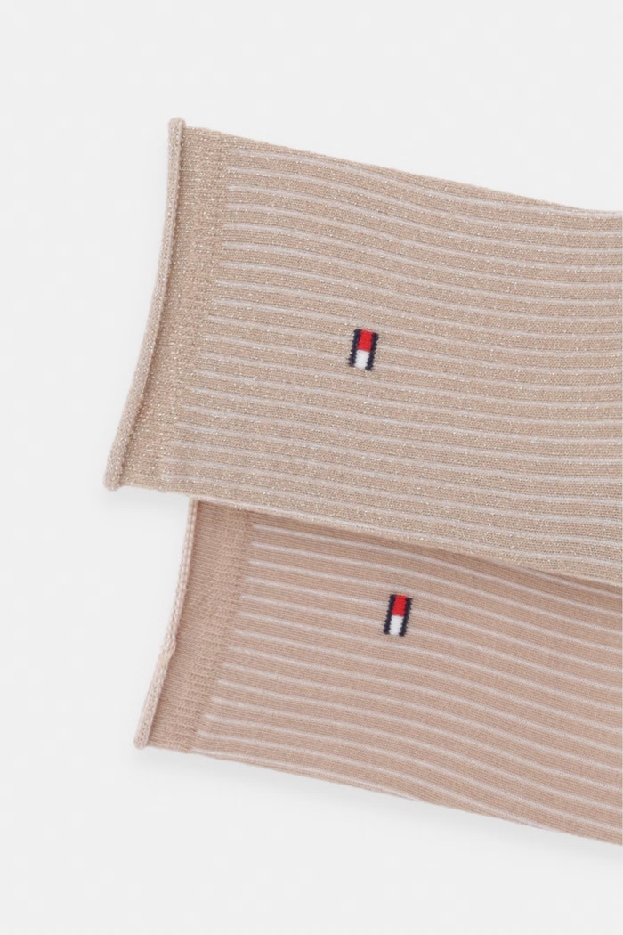 Tommy Hilfiger skarpety damskie z bawełną 2-pack 701243423 beżowy AW26