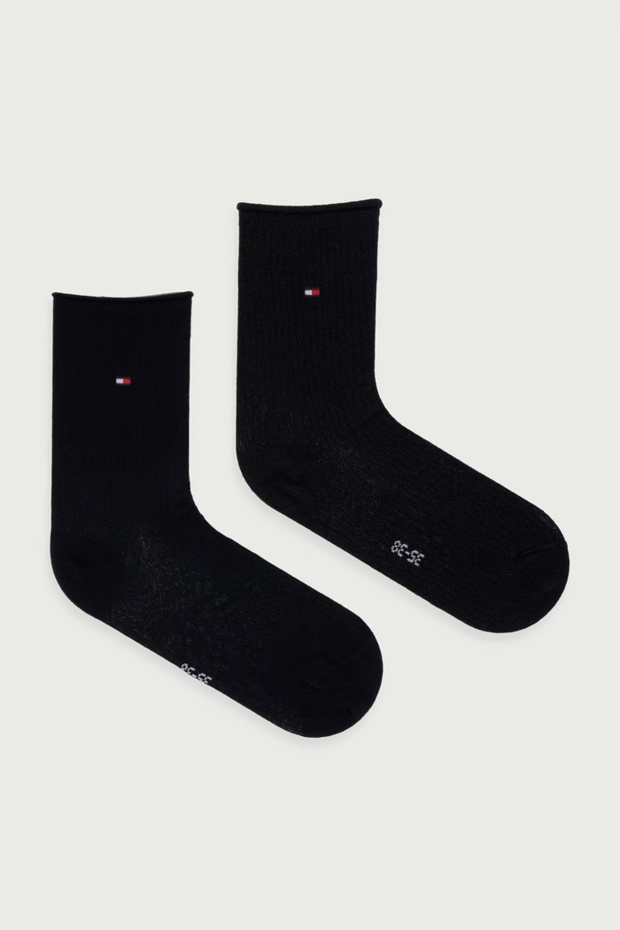 Tommy Hilfiger ponožky dámské s bavlnou 2-pack černá 701243423