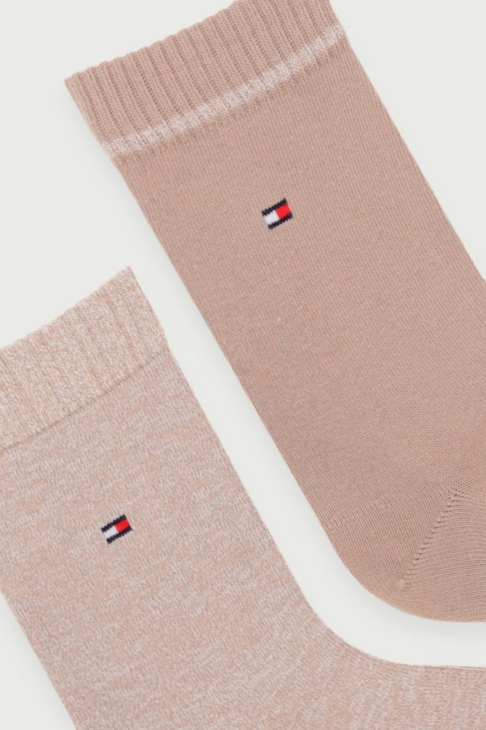 Tommy Hilfiger Κάλτσες γυναικείες με βαμβάκι 2-pack 701242178 μπεζ AW26