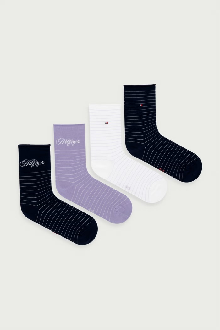 Tommy Hilfiger Skarpety damskie z bawełną 4-pack fioletowy 701244115