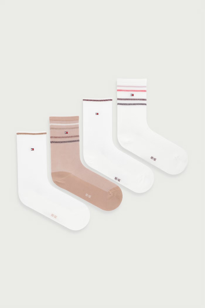 Tommy Hilfiger Skarpety damskie z bawełną 4-pack biały 701244110
