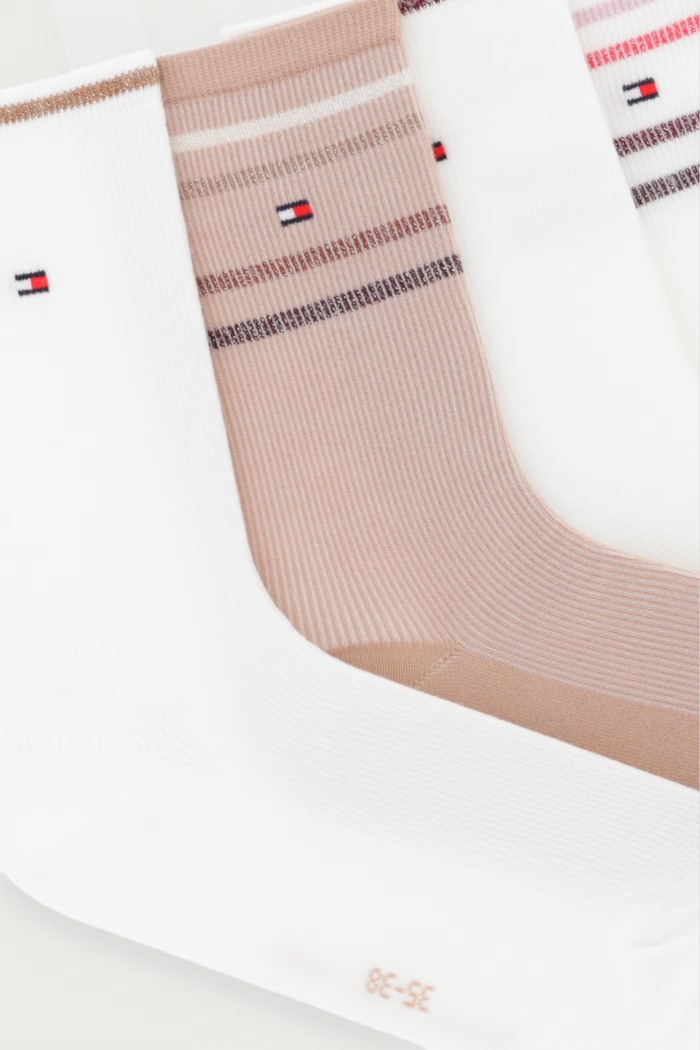 Tommy Hilfiger Skarpety damskie z bawełną 4-pack 701244110 biały AW26