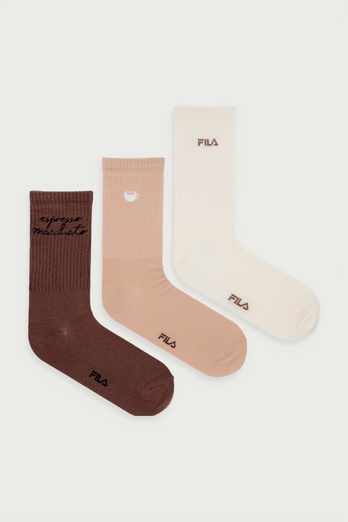 Fila Skarpety damskie bawełniane 3-pack beżowy F6456