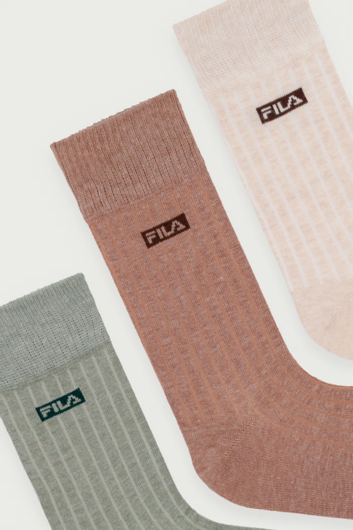 Fila Skarpety damskie bawełniane 3-pack F6450 brązowy AW26
