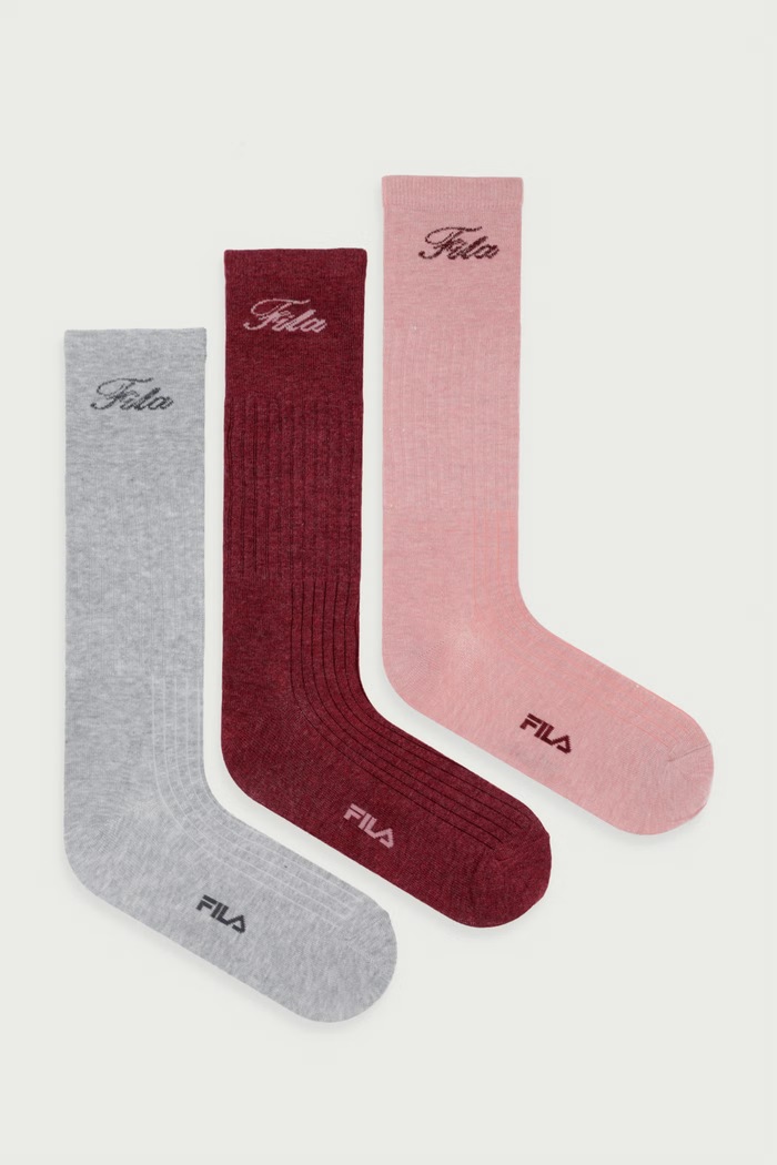 Fila Skarpety damskie bawełniane 3-pack różowy F6445