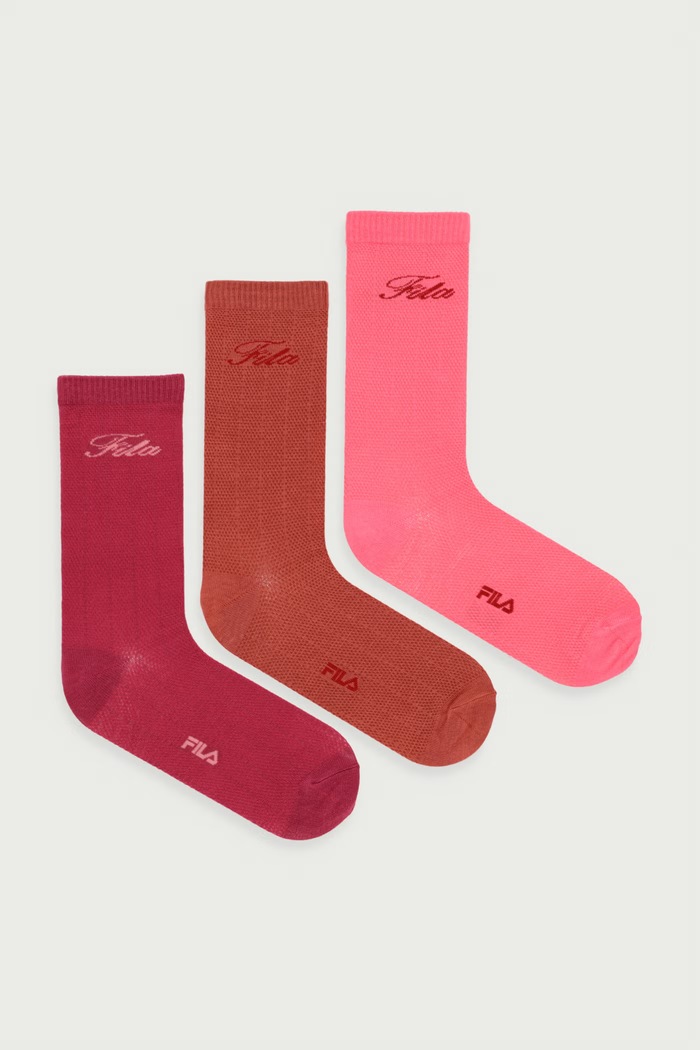 Fila Skarpety damskie z wiskozy 3-pack różowy F5517