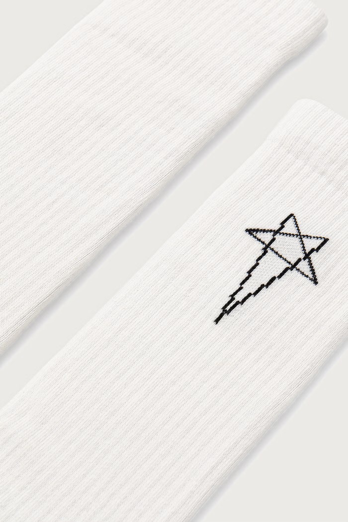 Rick Owens DRKSHDW Pentagram ponožky dámske DA02F6468.SOCKC biela AW26