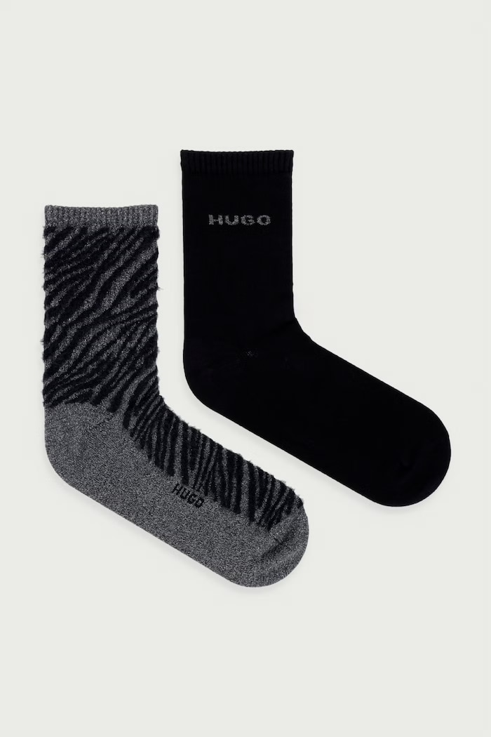 HUGO Skarpety damskie 2P RS ZEBRA CC 2-pack szary 50570221
