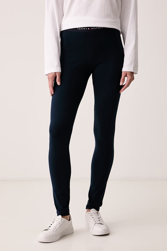 Tommy Hilfiger Legíny dámske s bavlnou tmavomodrá UW0UW06618
