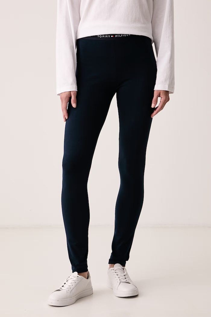 Tommy Hilfiger Legíny dámske s bavlnou tmavomodrá UW0UW06618